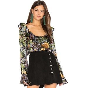 NEW For Love & Lemons Luciana Ruffle Floral Top